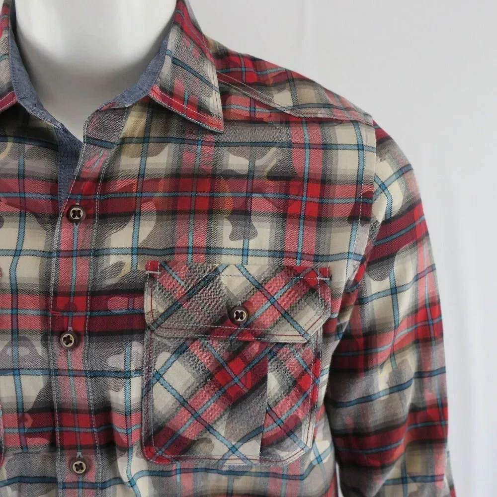 Robert Graham Long Sleeve Button Up Shirt Mens M Tailored Fit Allover Print - Picture 2 of 10